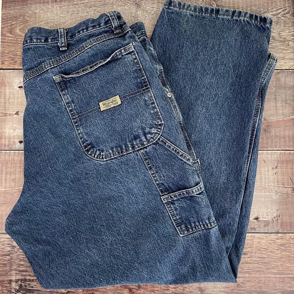 Wrangler Jeans Men's 38 x 30 (37x30) Carpenter Baggy Loose Retro Distressed - Picture 5 of 14